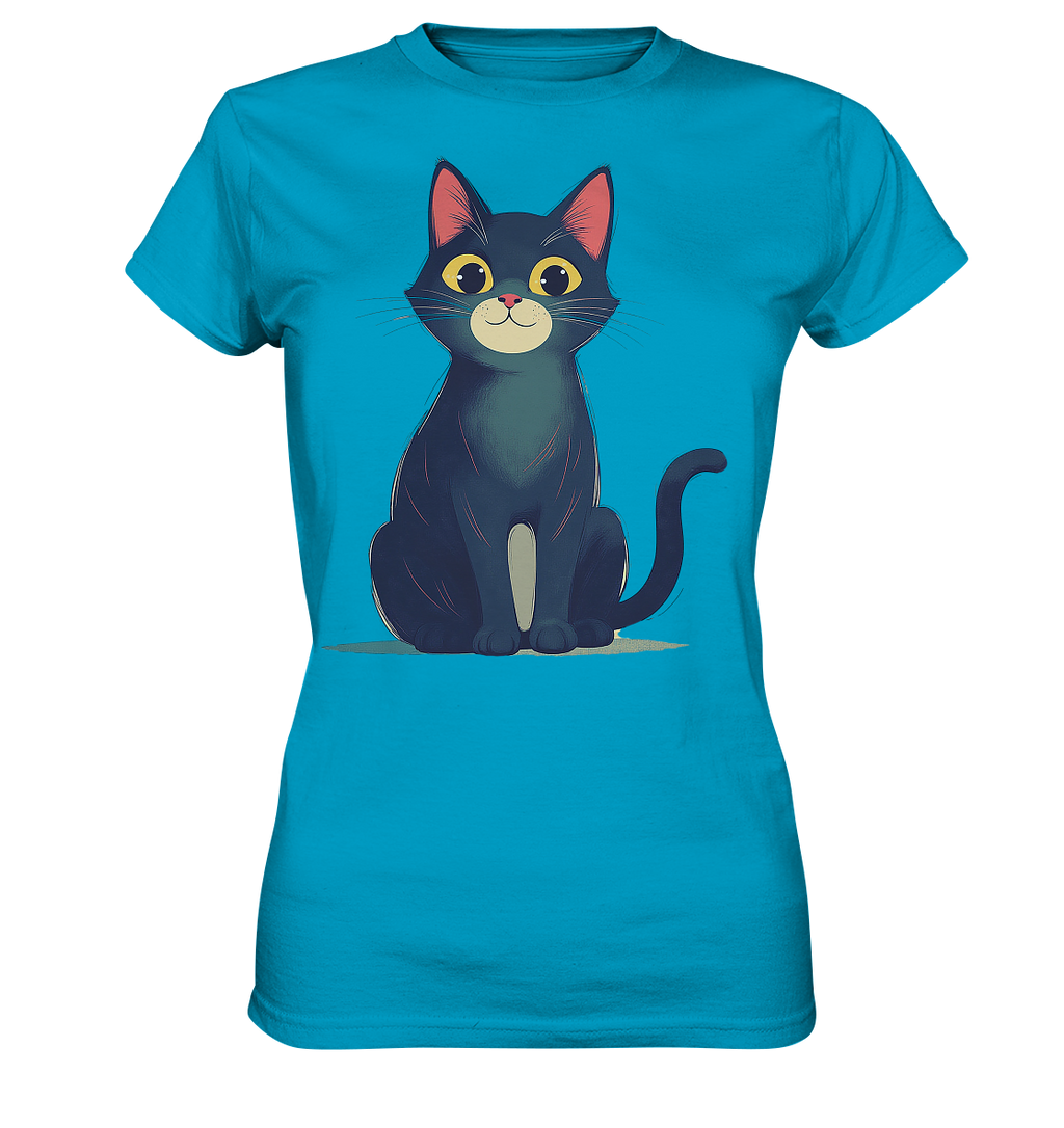Happy Katze gemalt - Ladies Premium Shirt
