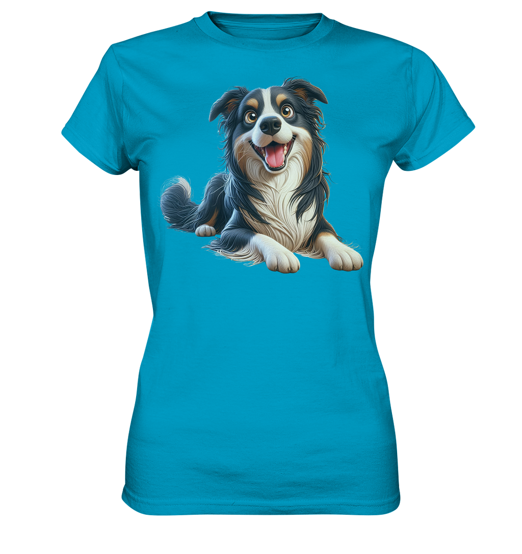 Border Collie Cartoon - personalisierbar - Ladies Premium Shirt