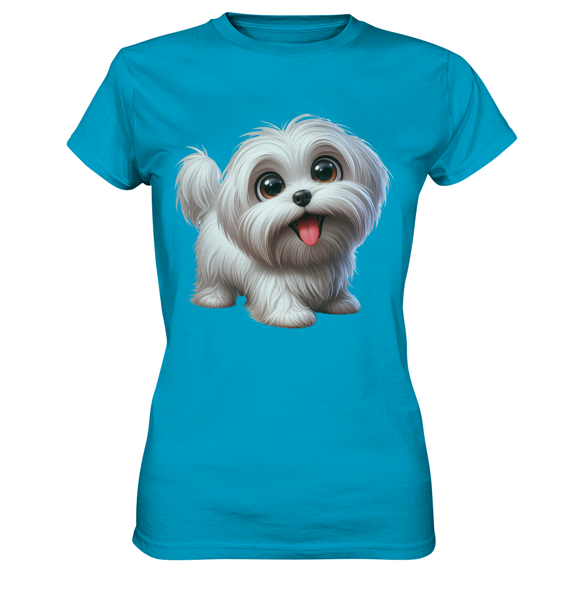 Malteser Hund Cartoon - personalisierbar - Ladies Premium Shirt