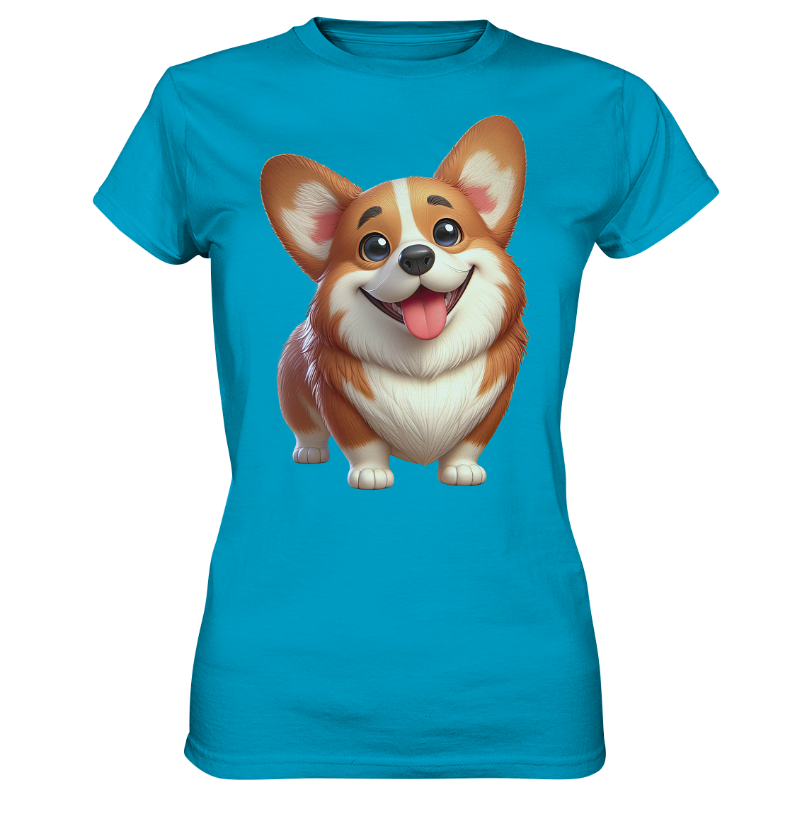Corgi Cartoon Hund - persoinalisierbar - Ladies Premium Shirt