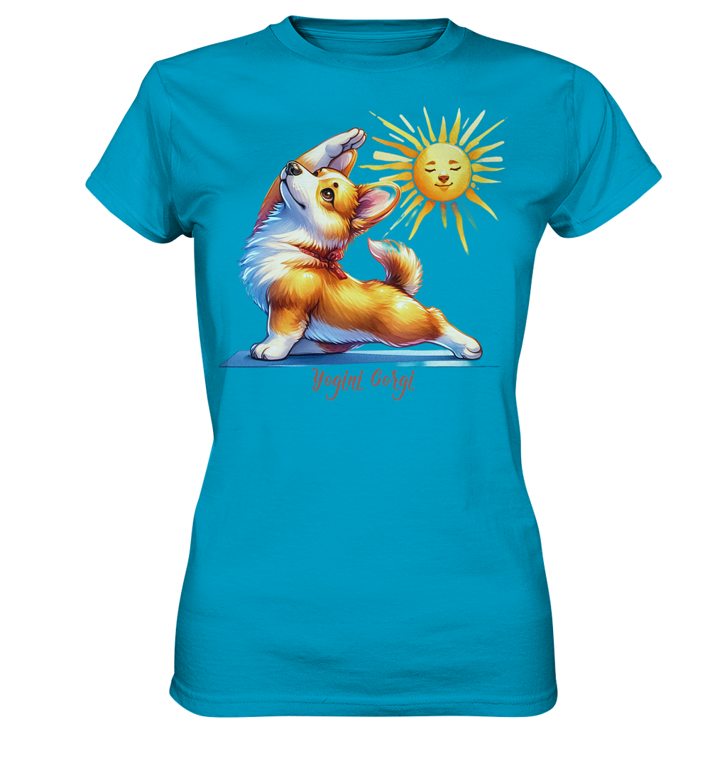 Yoga Corgi Hund yogini Gorgi - personalisierbar - Ladies Premium Shirt