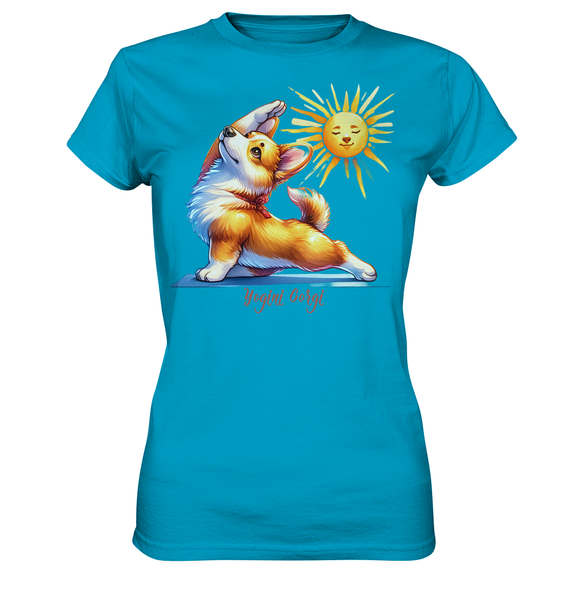 Yoga Corgi Hund yogini Gorgi - personalisierbar - Ladies Premium Shirt
