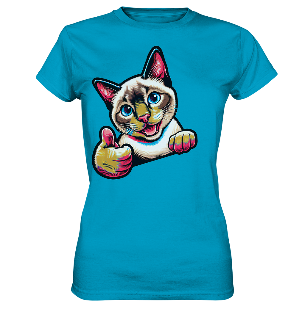 Siamkatze Pop Art - personalisierbar - Ladies Premium Shirt