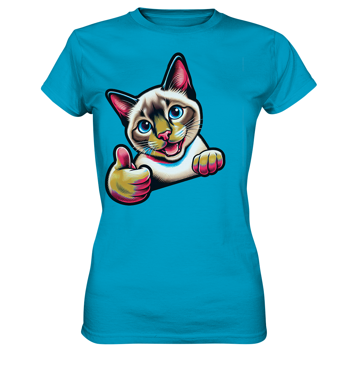 Siamkatze Pop Art - personalisierbar - Ladies Premium Shirt