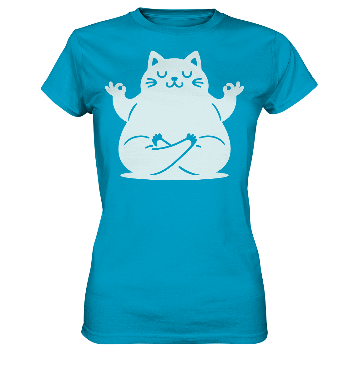 Lustige Yoga Katze - personalisierbar - Ladies Premium Shirt