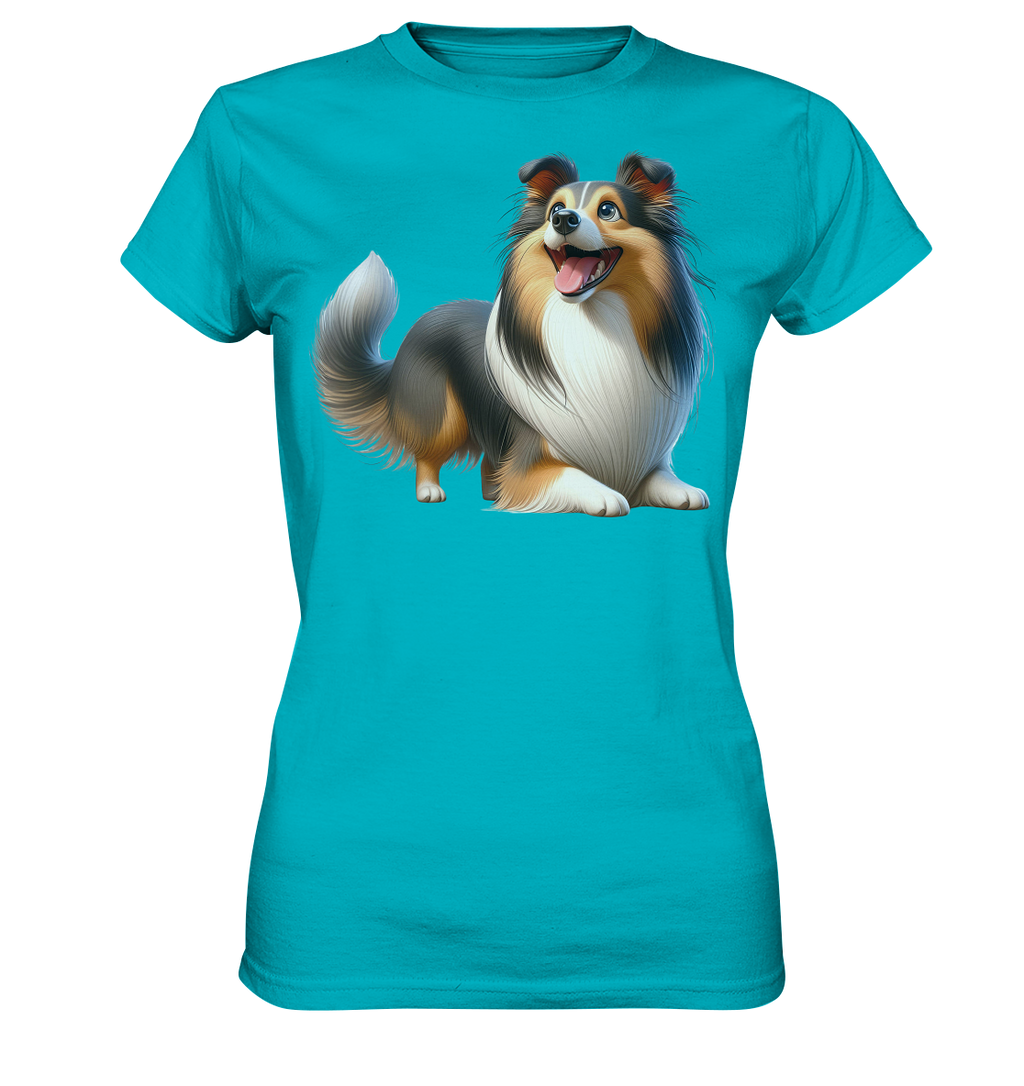 Shetland Sheepdog cartoon personalisierbar - Ladies Premium Shirt