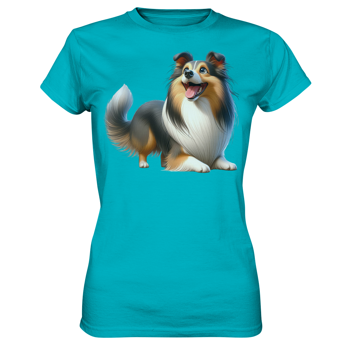 Shetland Sheepdog cartoon personalisierbar - Ladies Premium Shirt