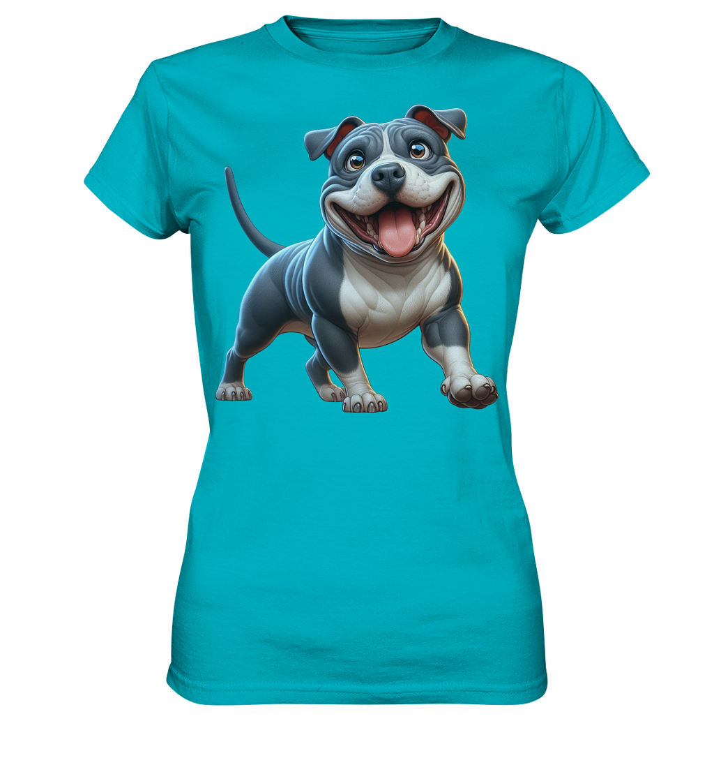 Pittbull Cartoon Hund personalisierbar - Ladies Premium Shirt