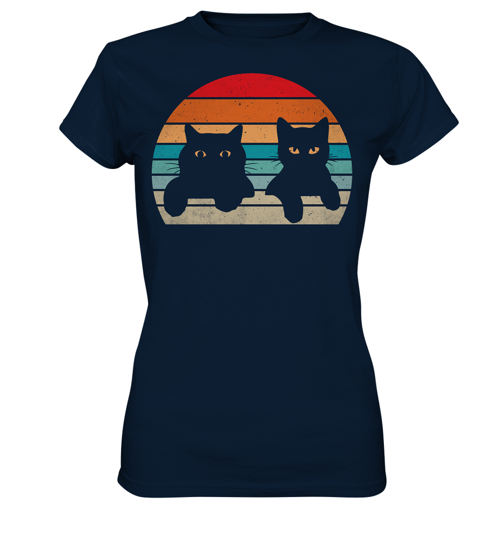 2 Katzen Retro Style - Ladies Premium Shirt