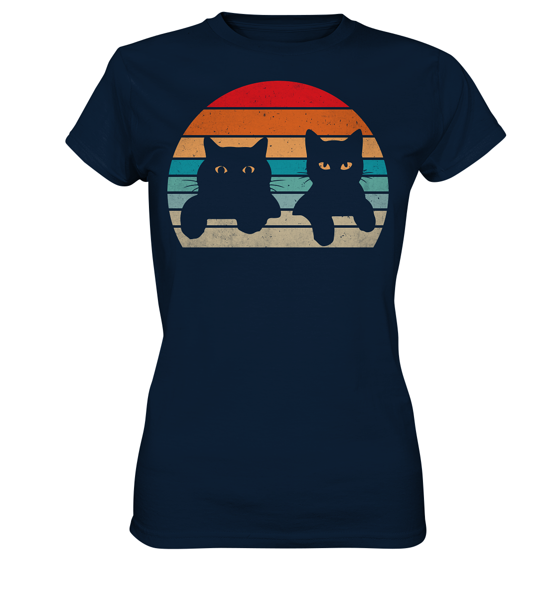 2 Katzen Retro Style - Ladies Premium Shirt