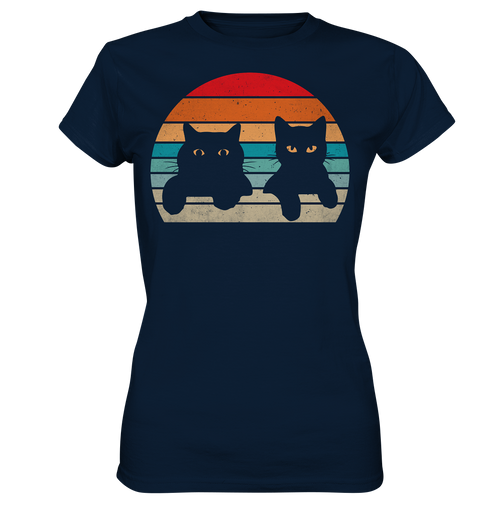 2 Katzen Retro Style - Ladies Premium Shirt