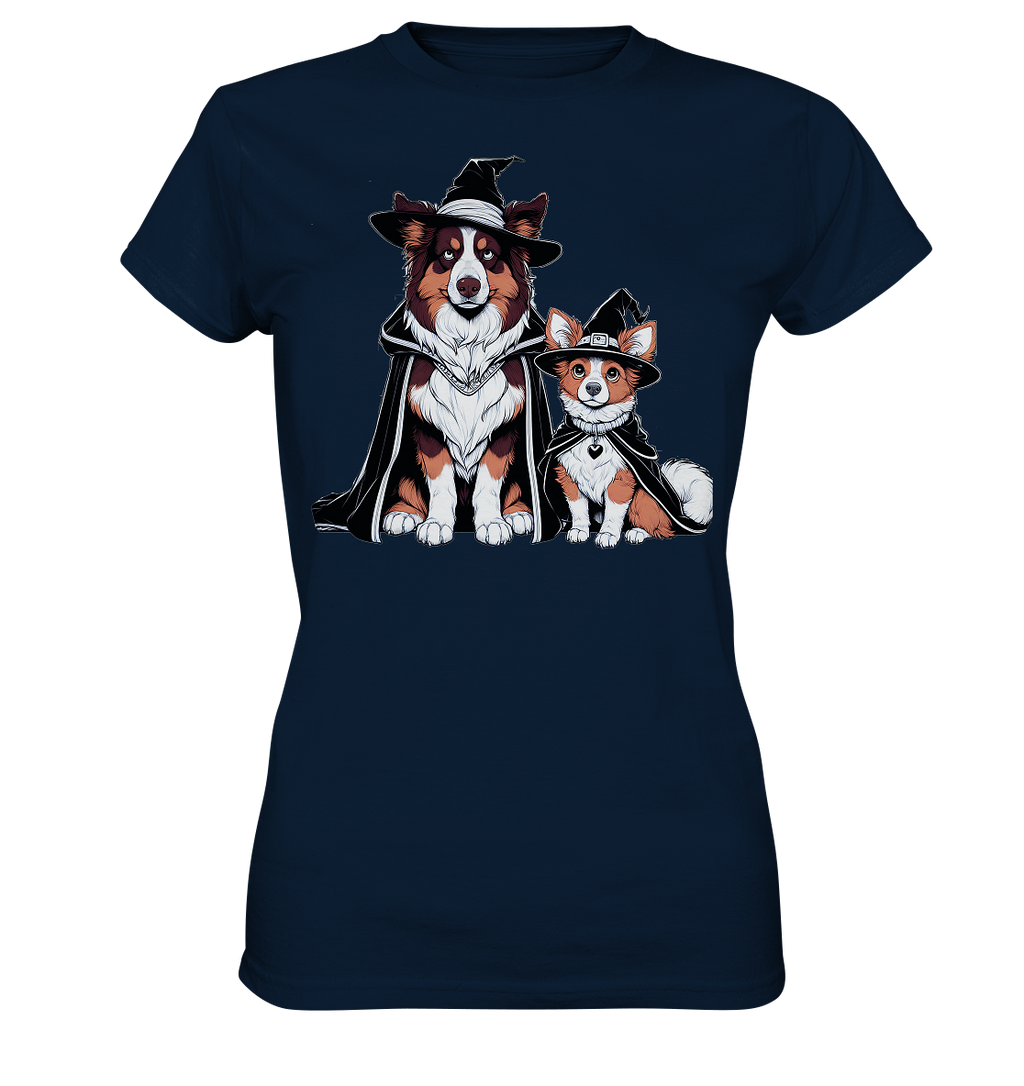 Halloween Wizard Hunde Terrier und Australian Sheppard  - Ladies Premium Shirt