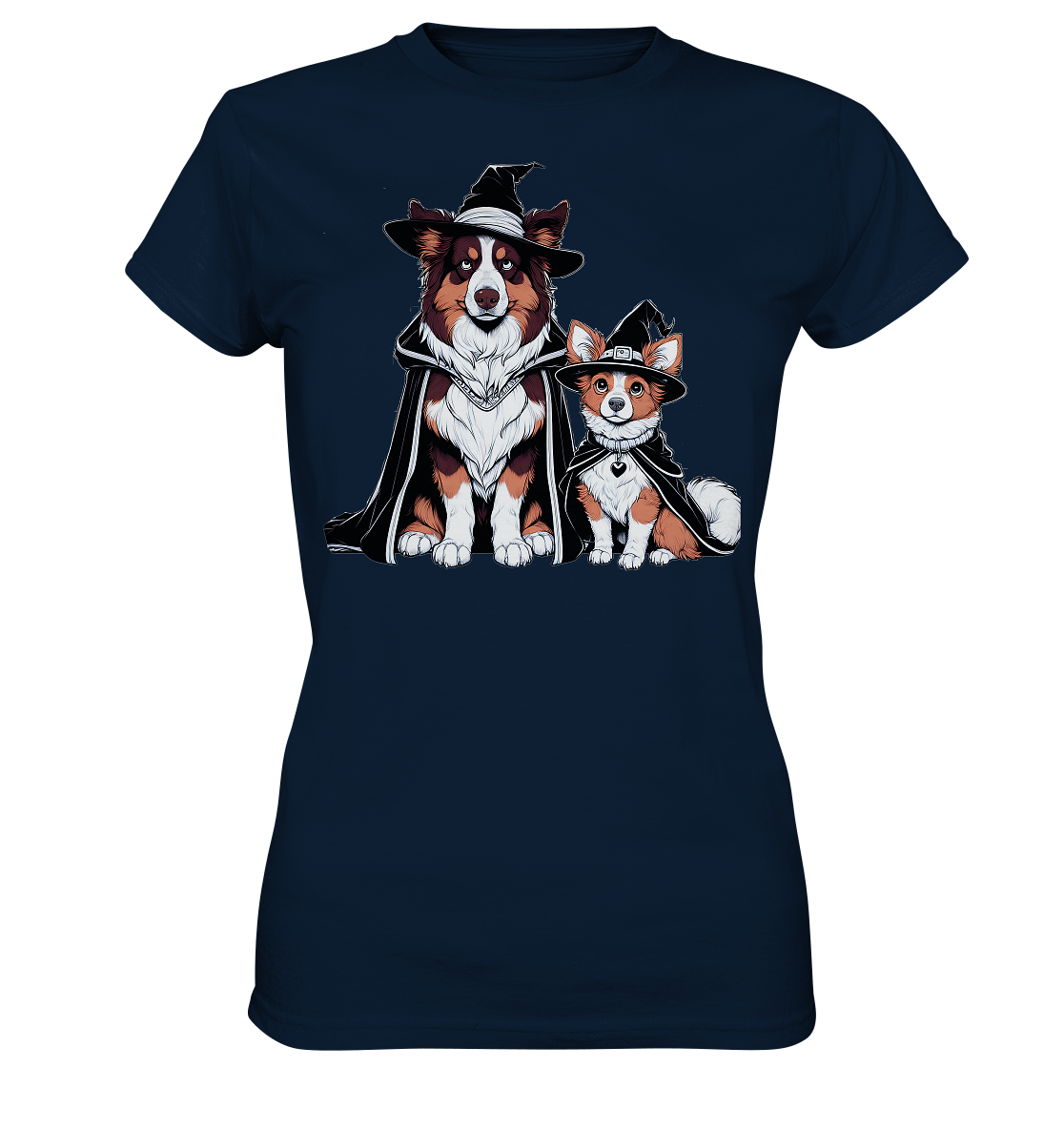 Halloween Wizard Hunde Terrier und Australian Sheppard  - Ladies Premium Shirt