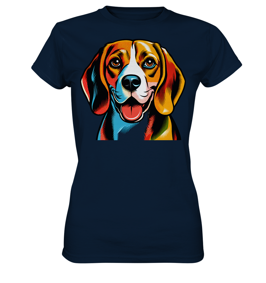 Beagle Pop Art - Personalisierbar - Ladies Premium Shirt