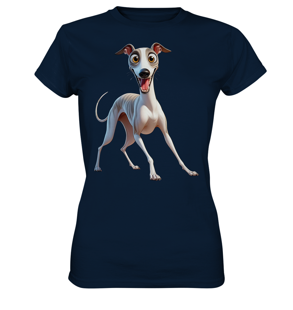 Whippet Cartoon personalisierbar - Ladies Premium Shirt