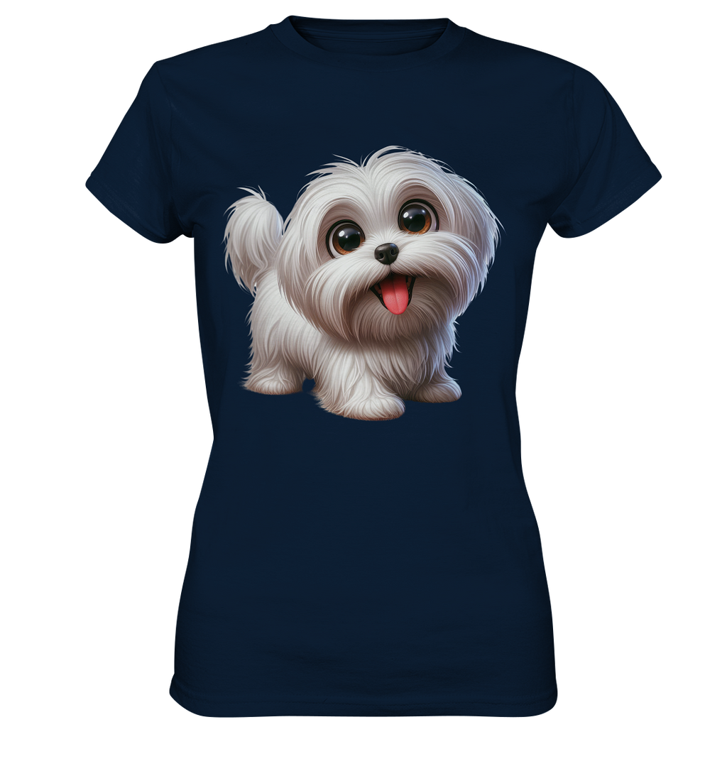Malteser Hund Cartoon - personalisierbar - Ladies Premium Shirt