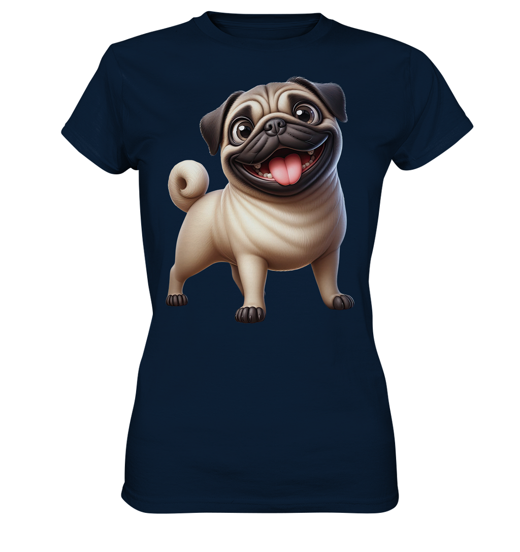 Mops Cartoon - personalisierbar - Ladies Premium Shirt