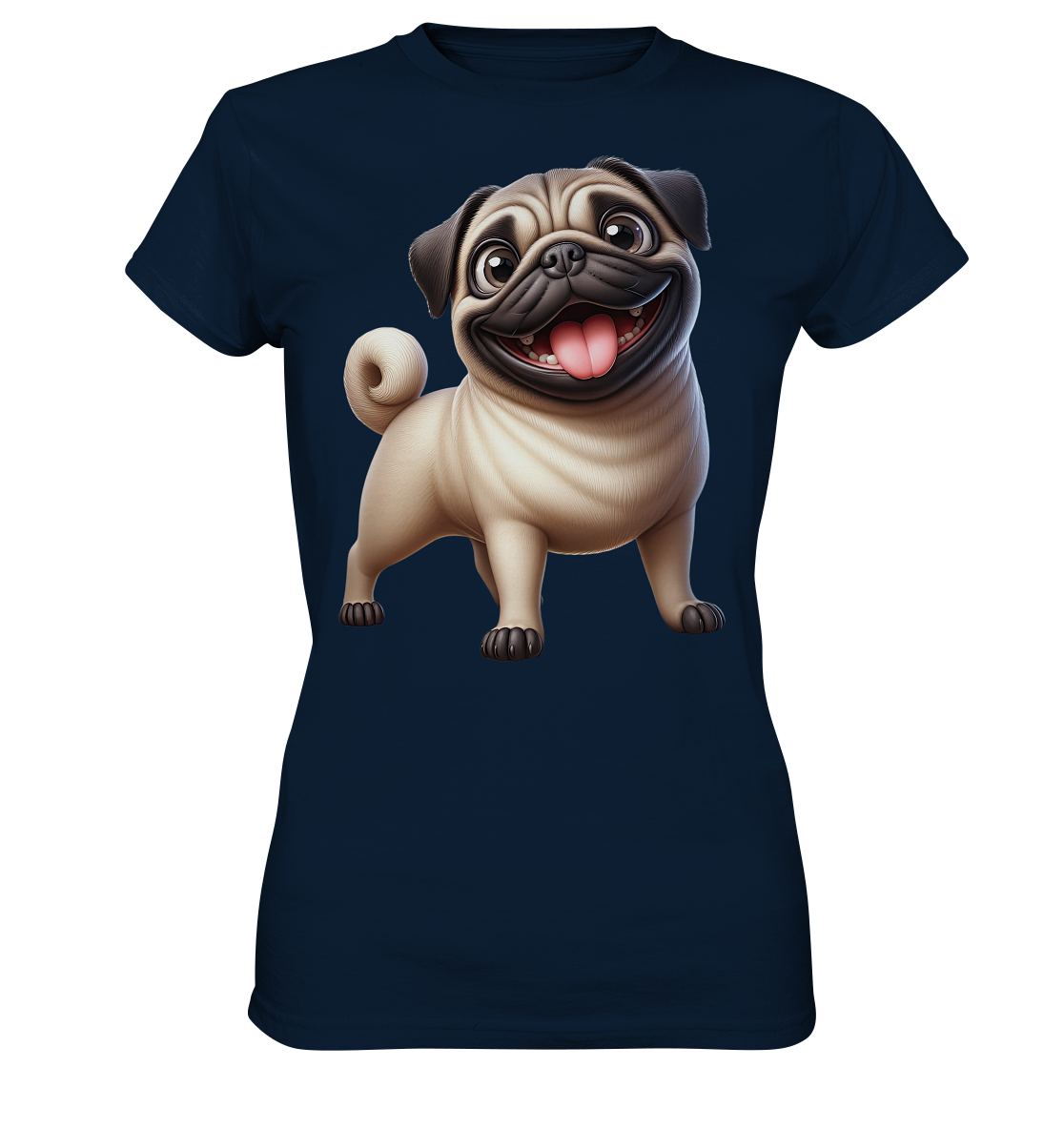 Mops Cartoon - personalisierbar - Ladies Premium Shirt