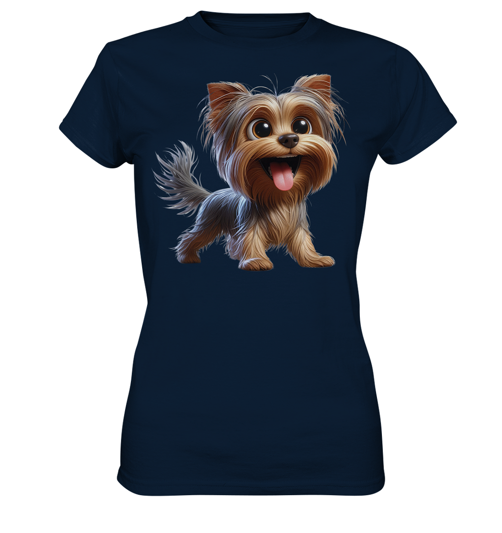 Yorkshire Terrier Cartoon - personalisierbar - Ladies Premium Shirt