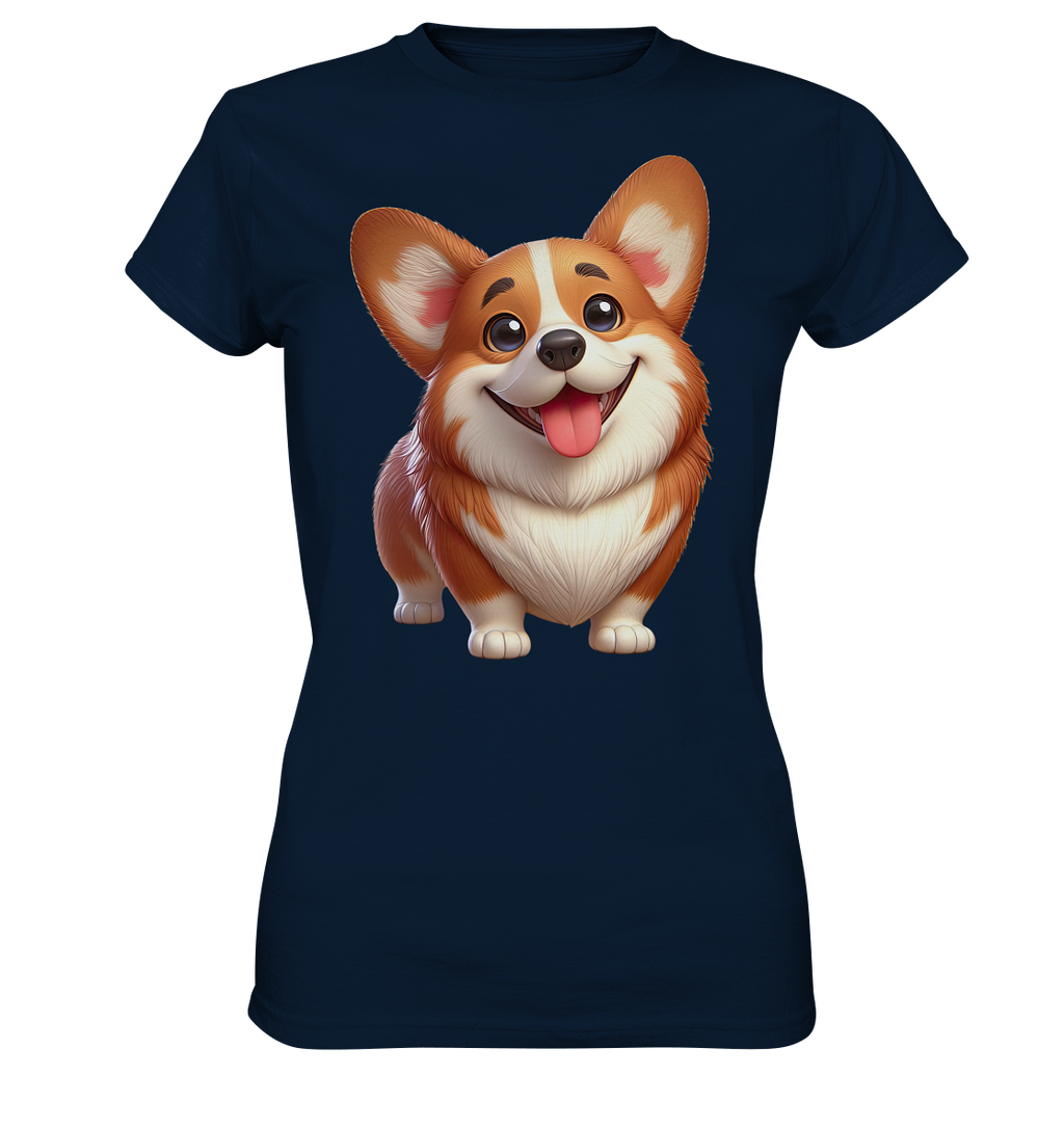 Corgi Hund Cartoon personalisierbar - Ladies Premium Shirt
