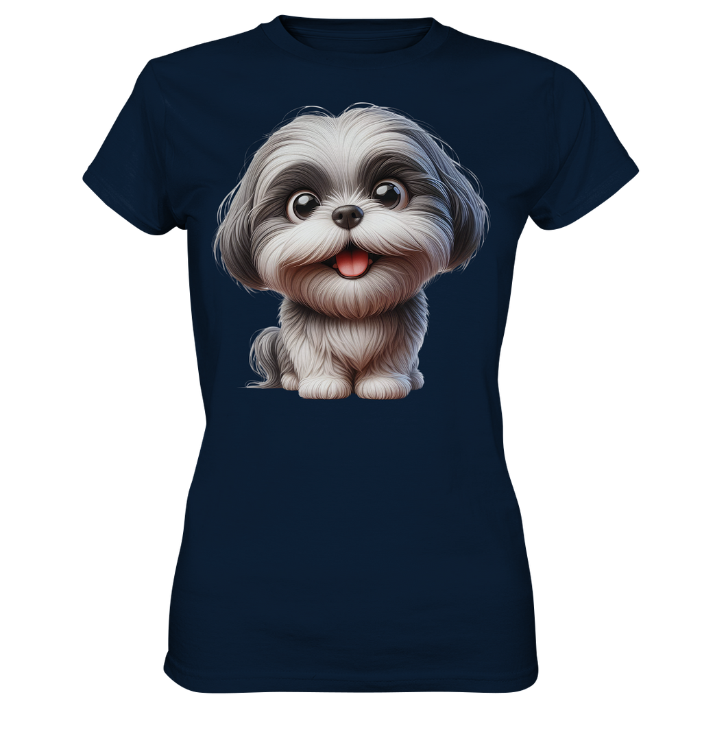 Shih Tzu Cartoon Dog - personalisierbar - Ladies Premium Shirt