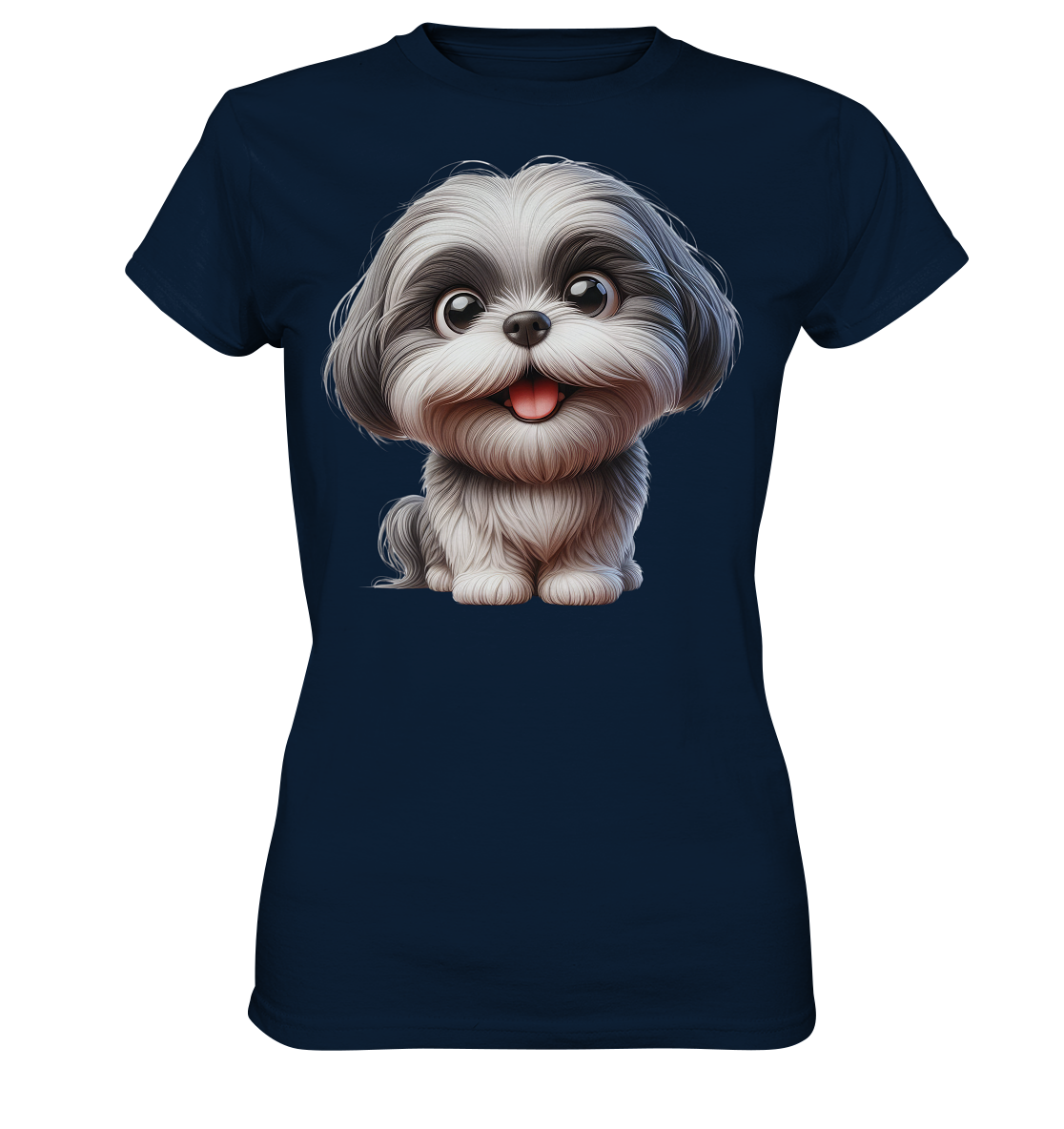Shih Tzu Cartoon Dog - personalisierbar - Ladies Premium Shirt