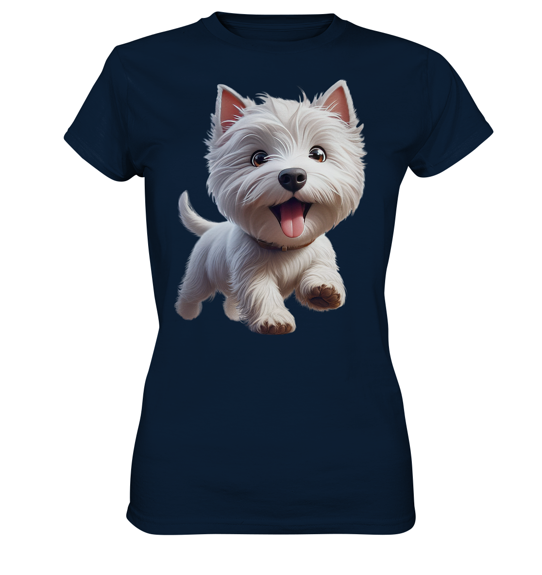 West Highland Terrier Catoon - personalisierbar - Ladies Premium Shirt