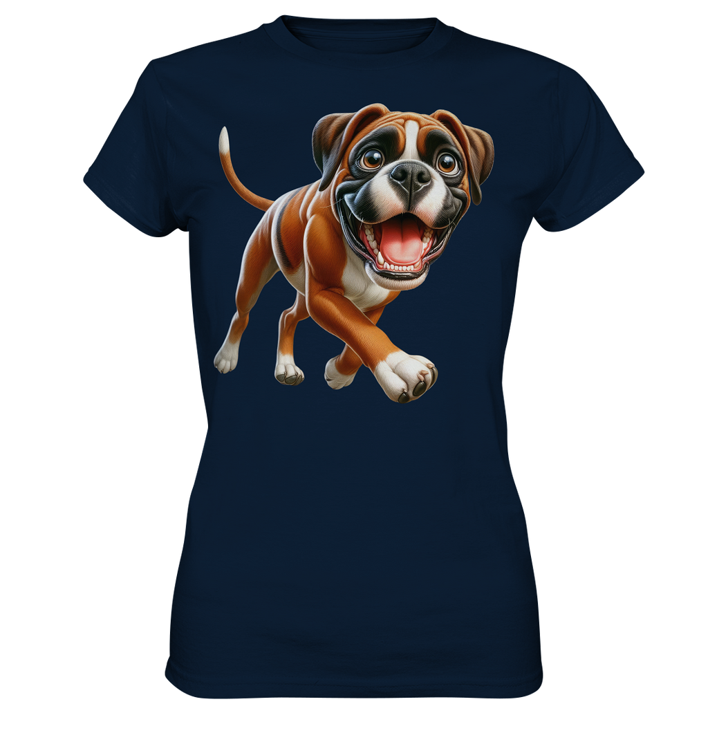 Boxer Cartoon Hund personalisierbar - Ladies Premium Shirt