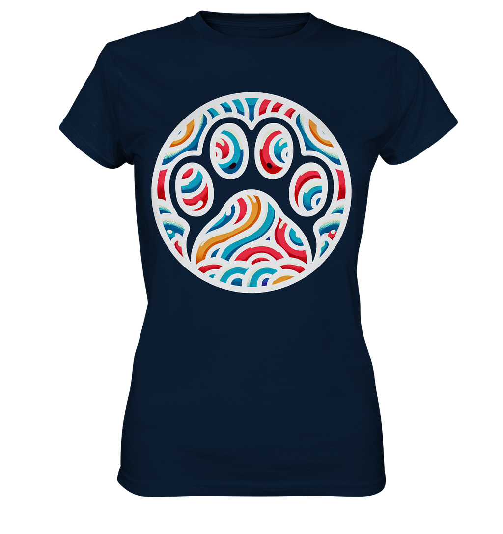 Pfote Pop  Kunst farbenfroh 90er Style  - Ladies Premium Shirt