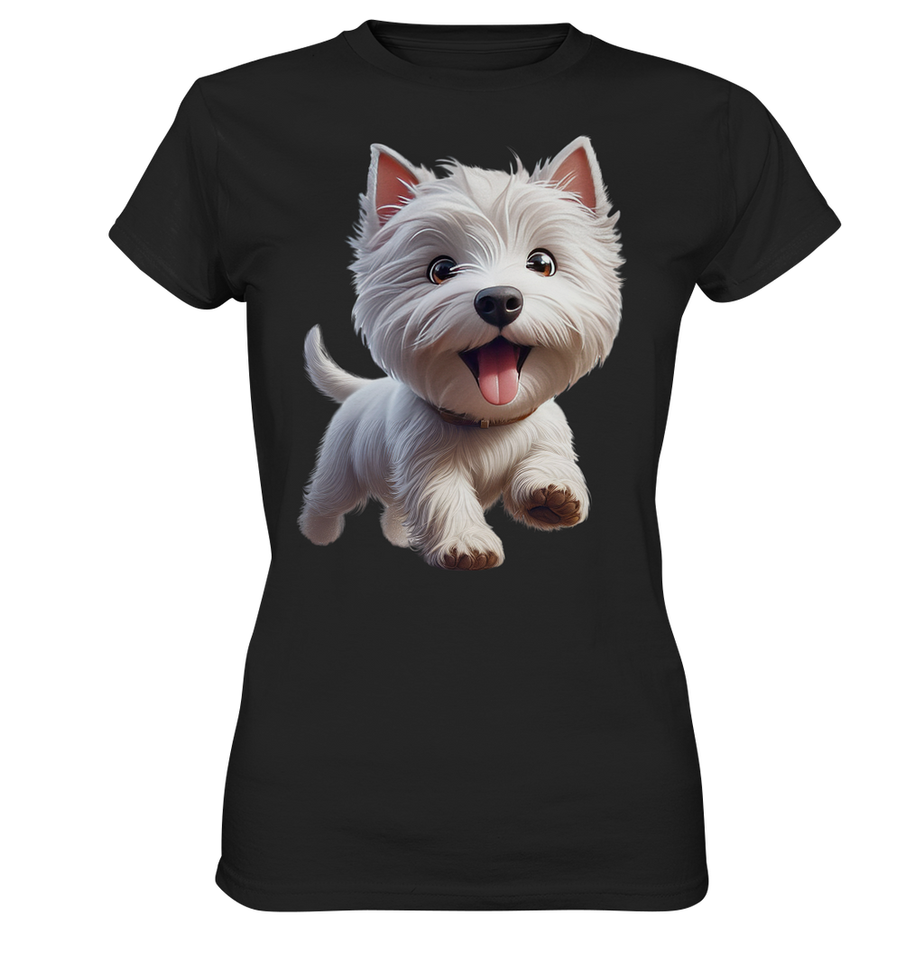 West Highland Terrier Catoon - personalisierbar - Ladies Premium Shirt