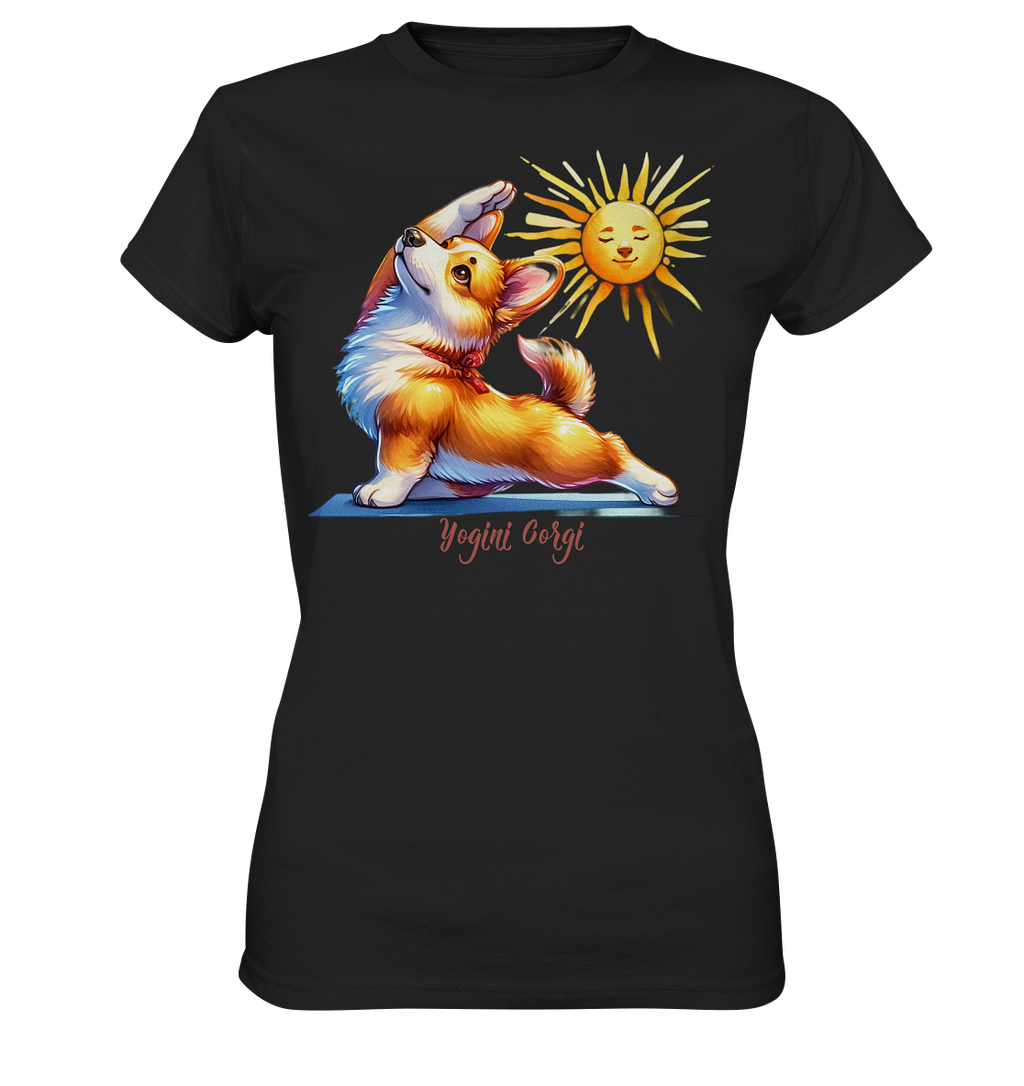 Yoga Corgi Hund yogini Gorgi - personalisierbar - Ladies Premium Shirt