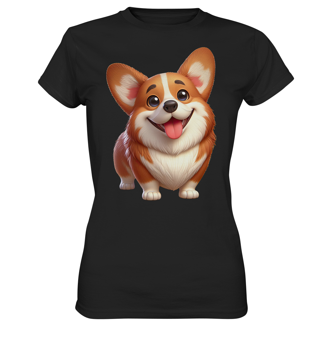 Corgi Hund Cartoon personalisierbar - Ladies Premium Shirt