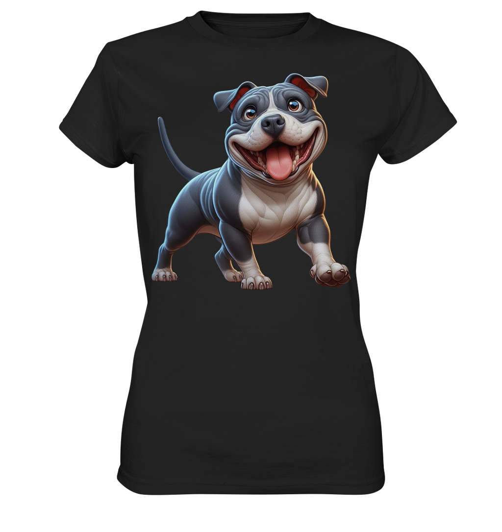 Pittbull Cartoon Hund personalisierbar - Ladies Premium Shirt