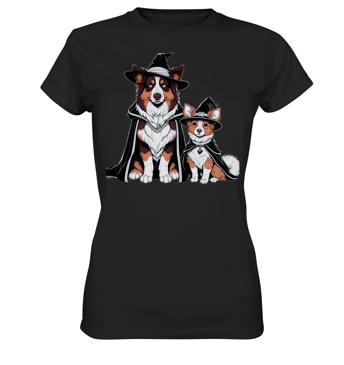 Halloween Wizard Hunde Terrier und Australian Sheppard  - Ladies Premium Shirt