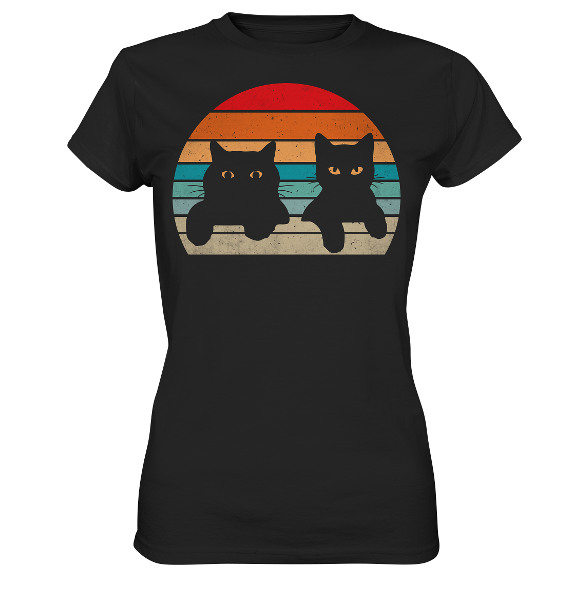2 Katzen Retro Style - Ladies Premium Shirt