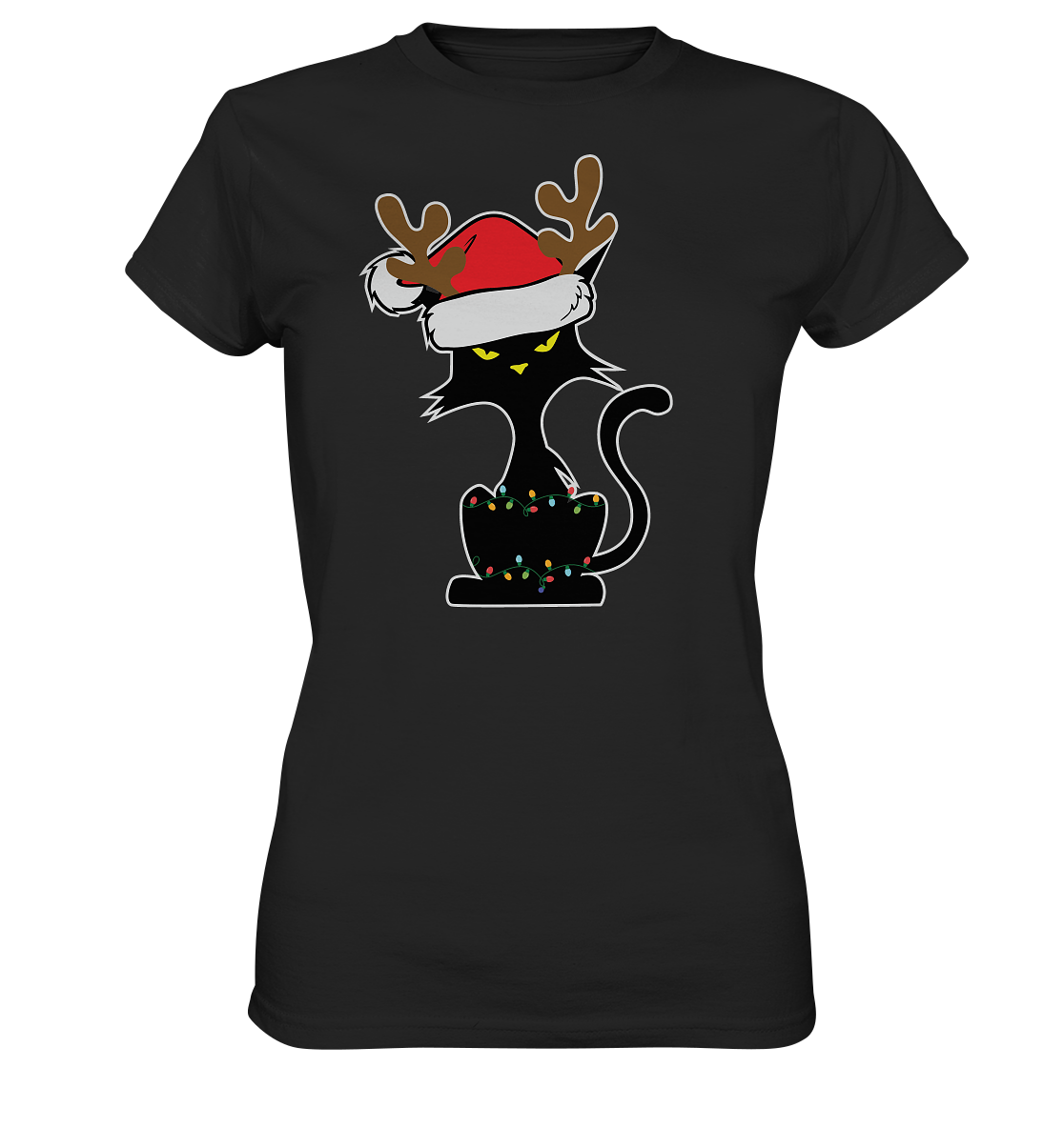 Grumpy Weihnachts Katze Cartoon - Ladies Premium Shirt