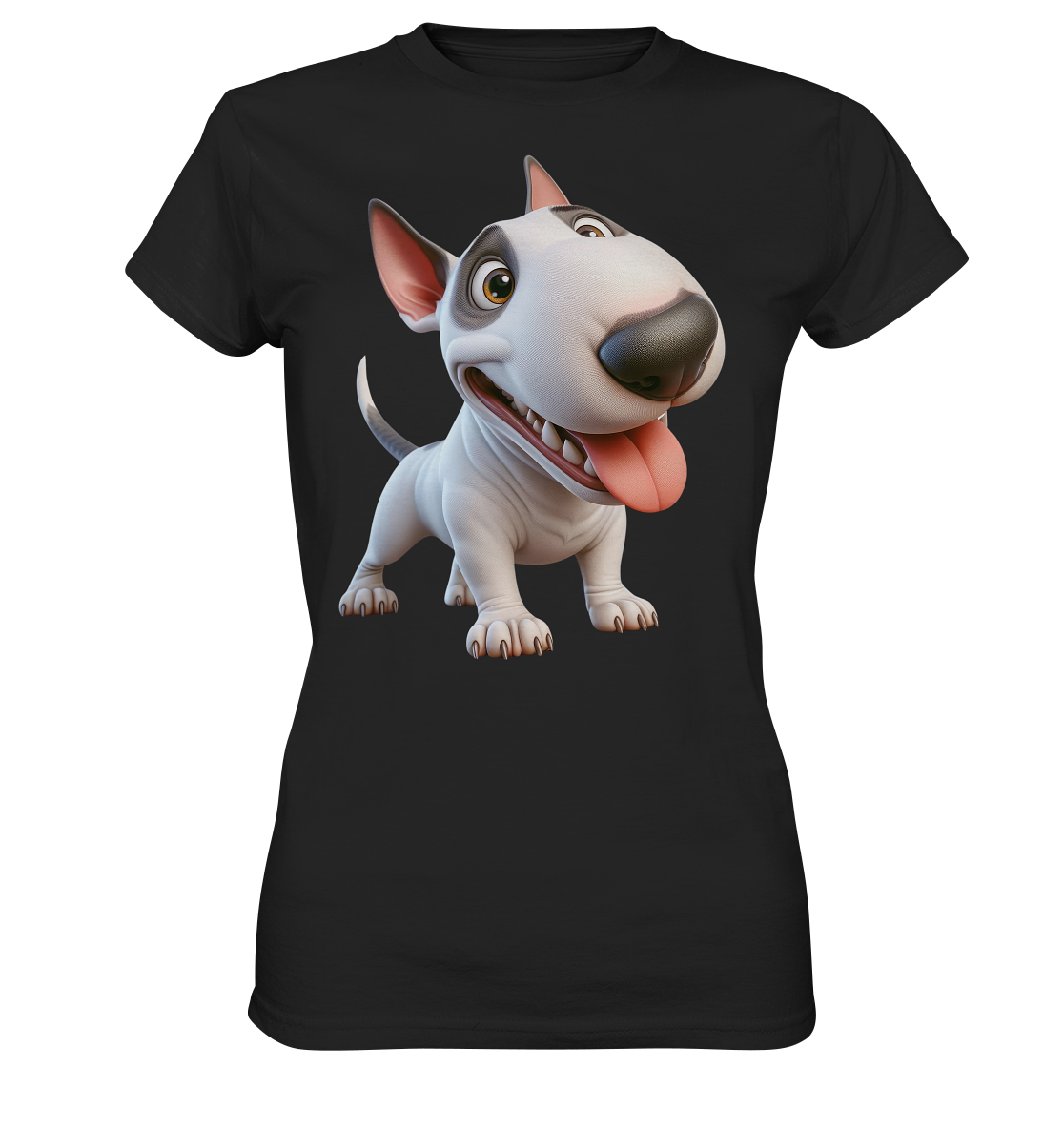 Bullterrier Cartoon personalisierbar - Ladies Premium Shirt