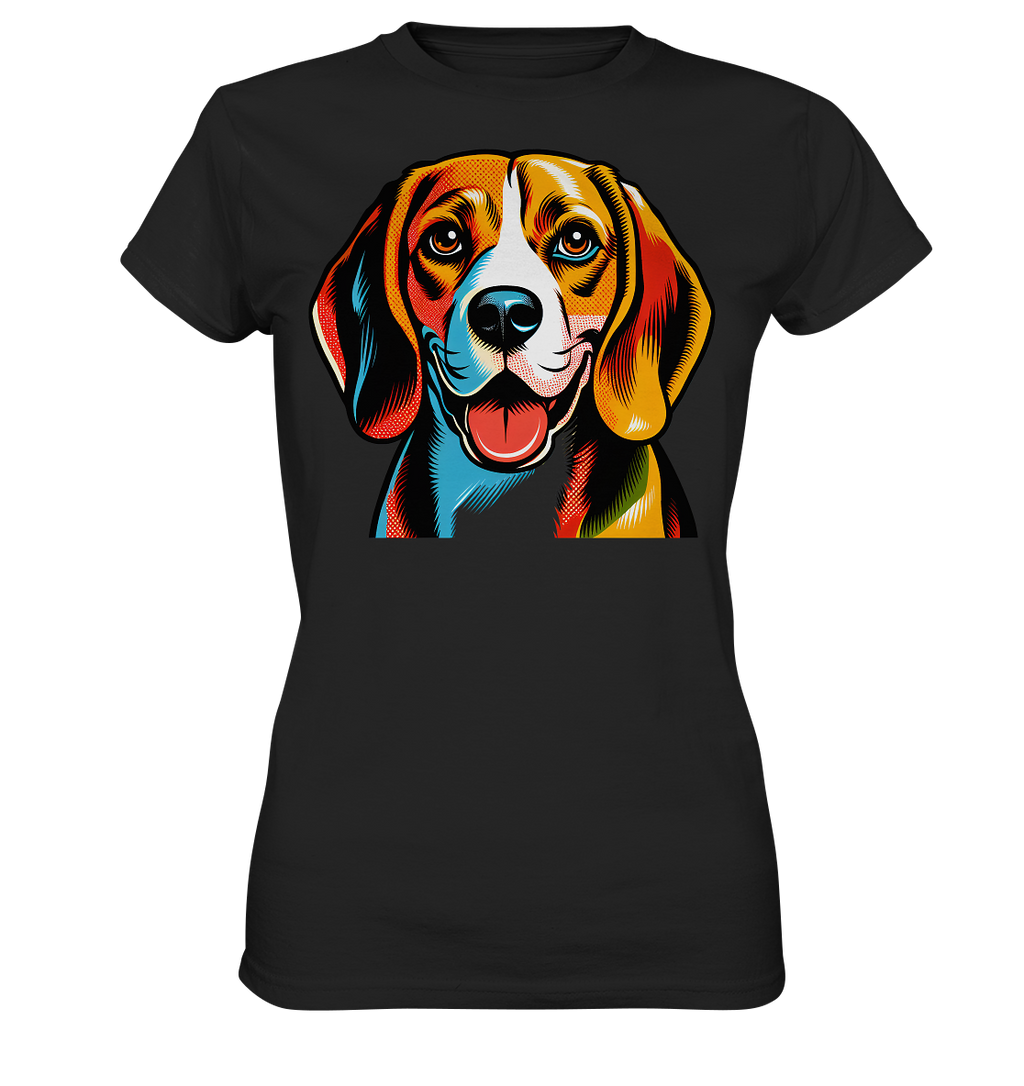 Beagle Pop Art - Personalisierbar - Ladies Premium Shirt