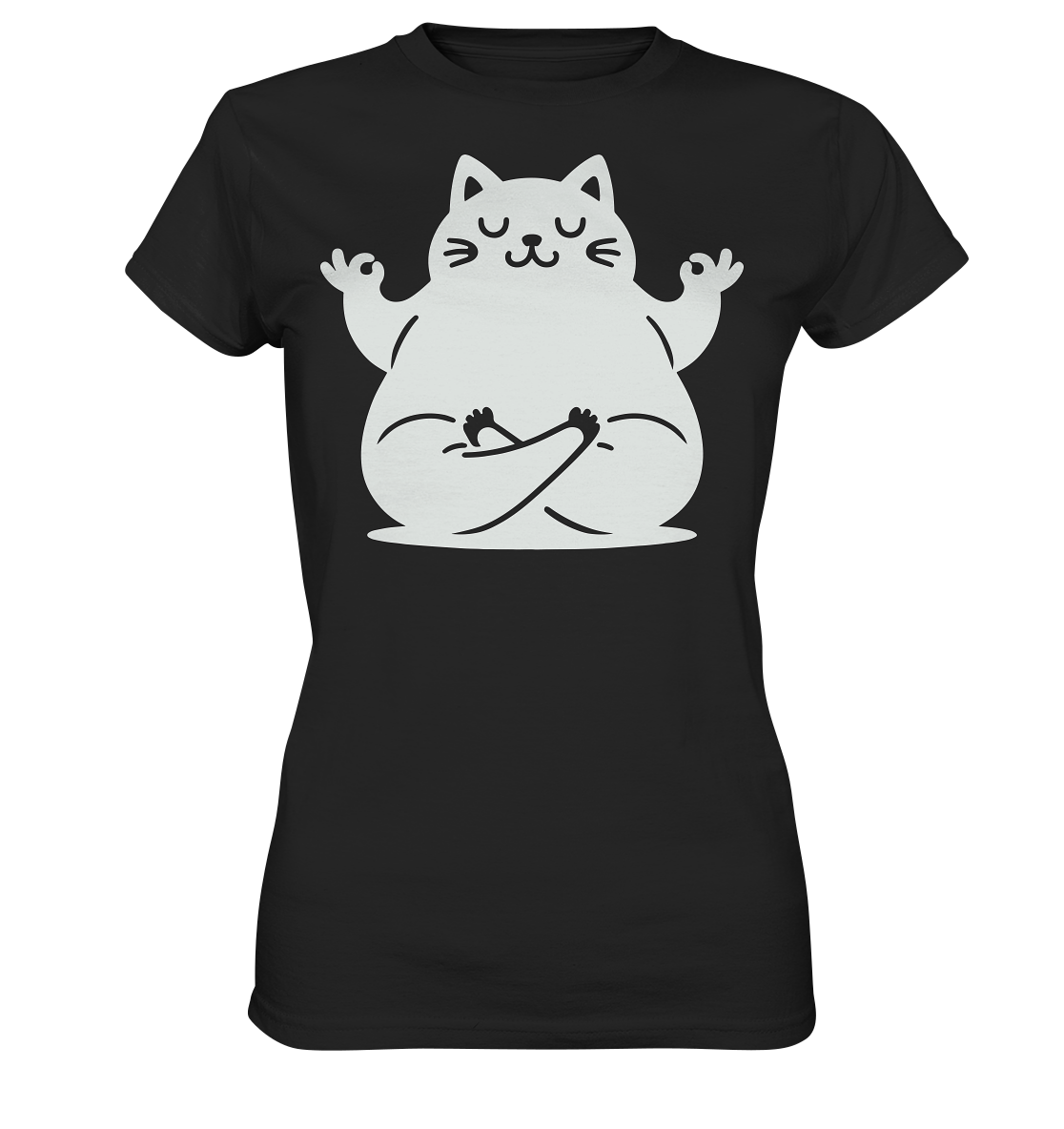 Lustige Yoga Katze - personalisierbar - Ladies Premium Shirt