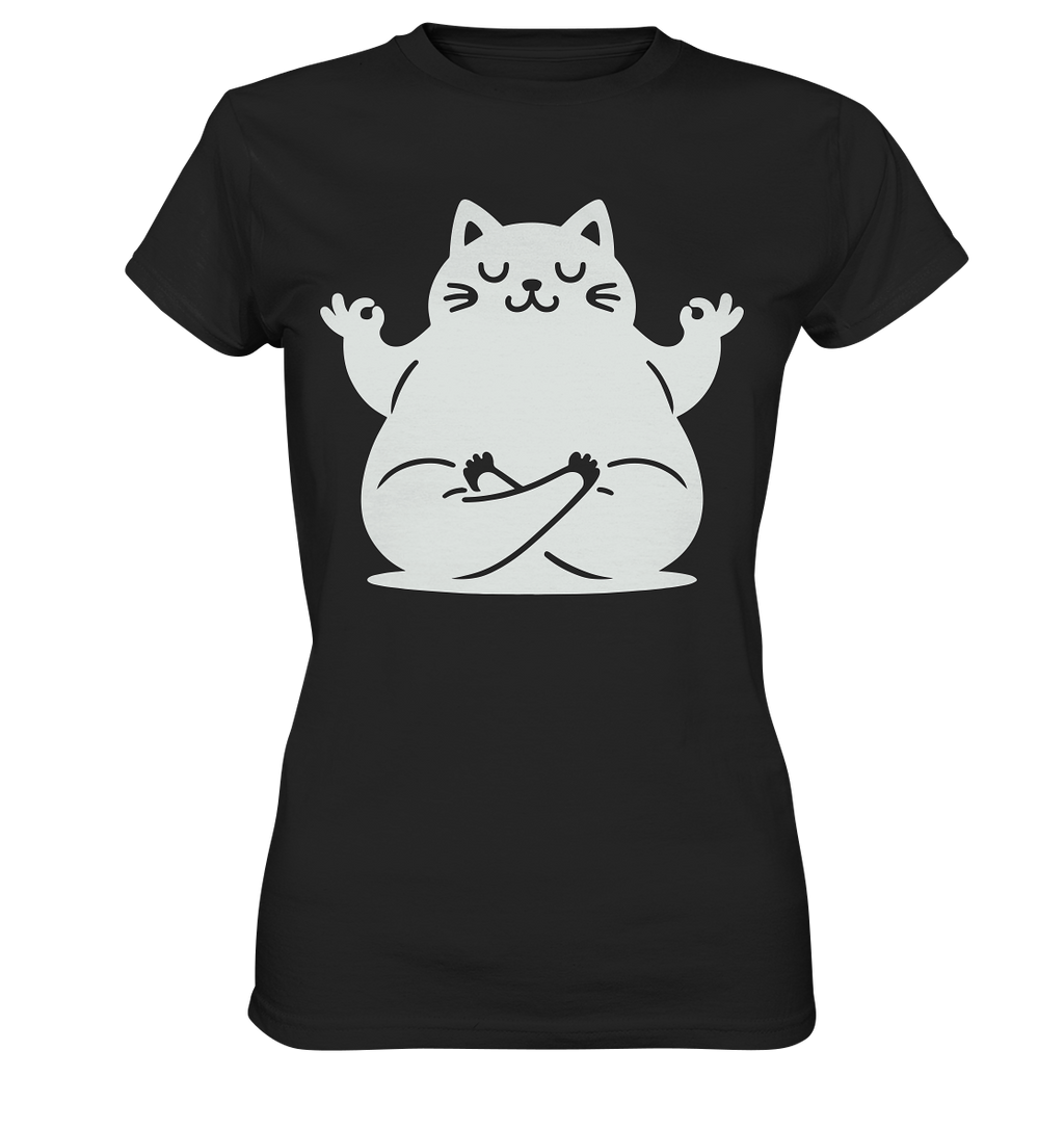 Funny yoga Cat - personalisierbar - Ladies Premium Shirt