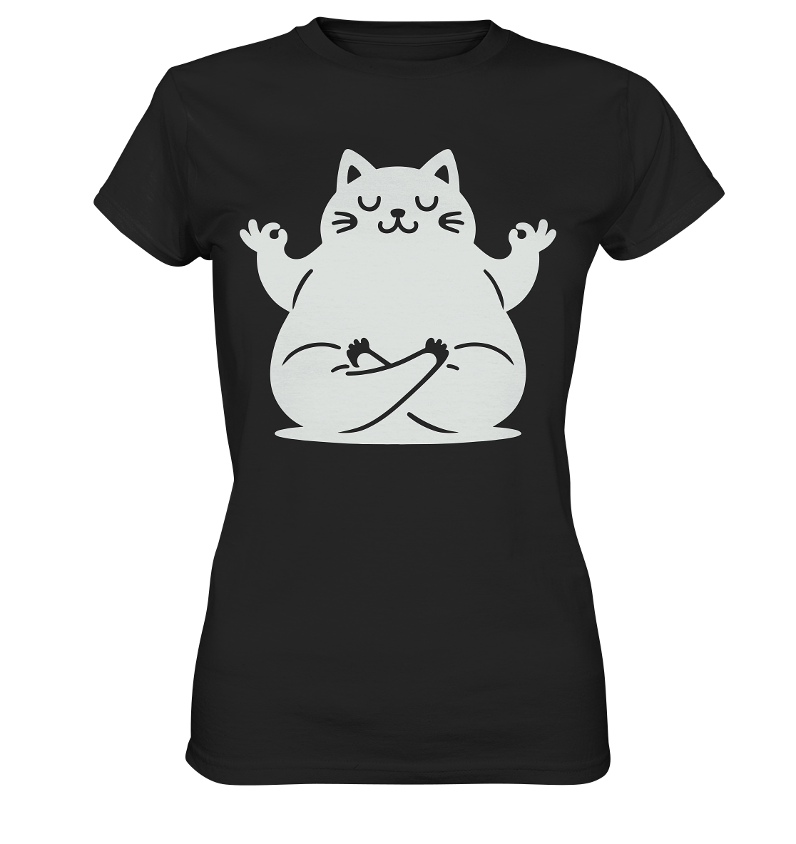 Funny yoga Cat - personalisierbar - Ladies Premium Shirt