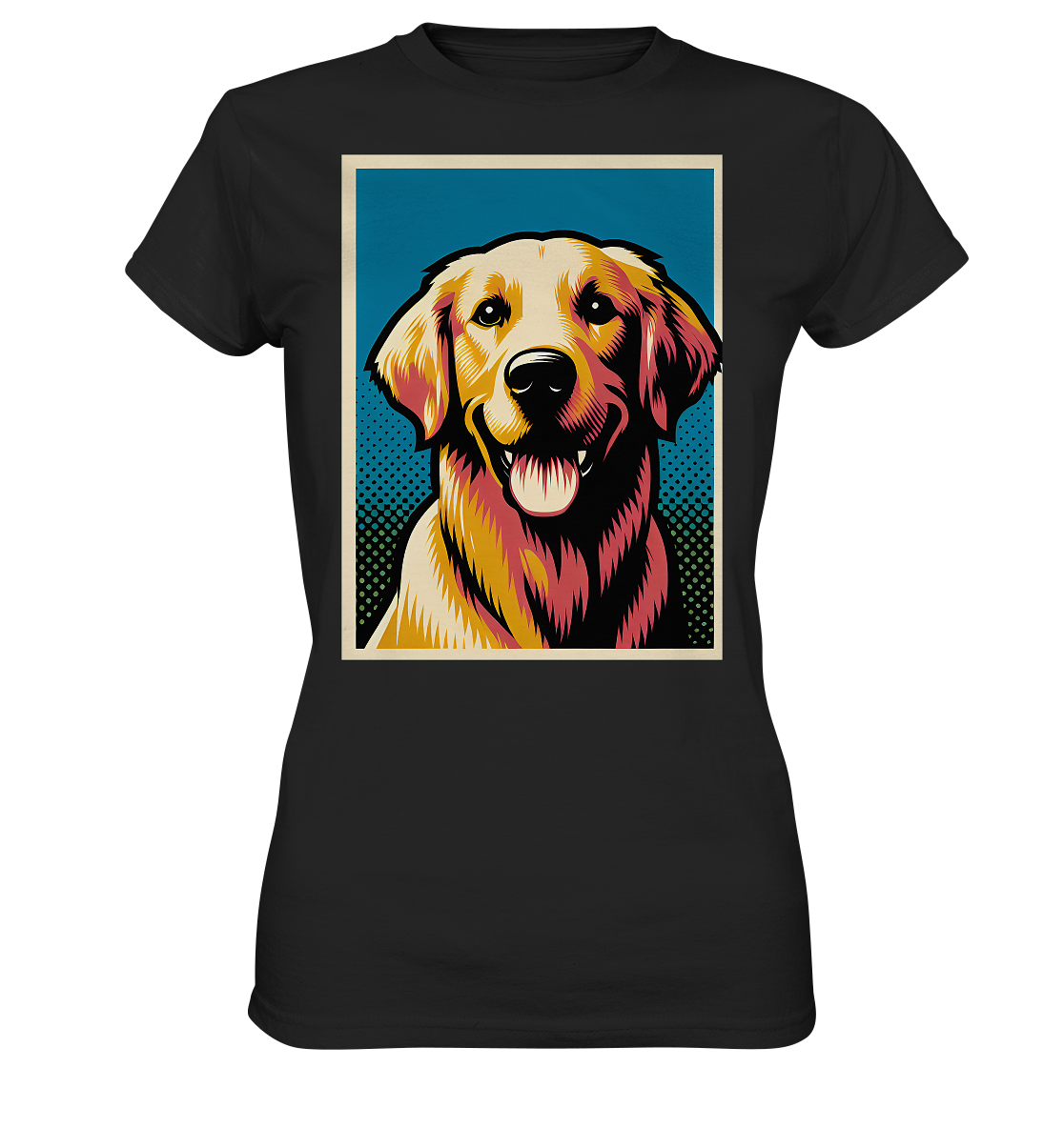 Golden Retriever Pop Art - personalisierbar - Ladies Premium Shirt