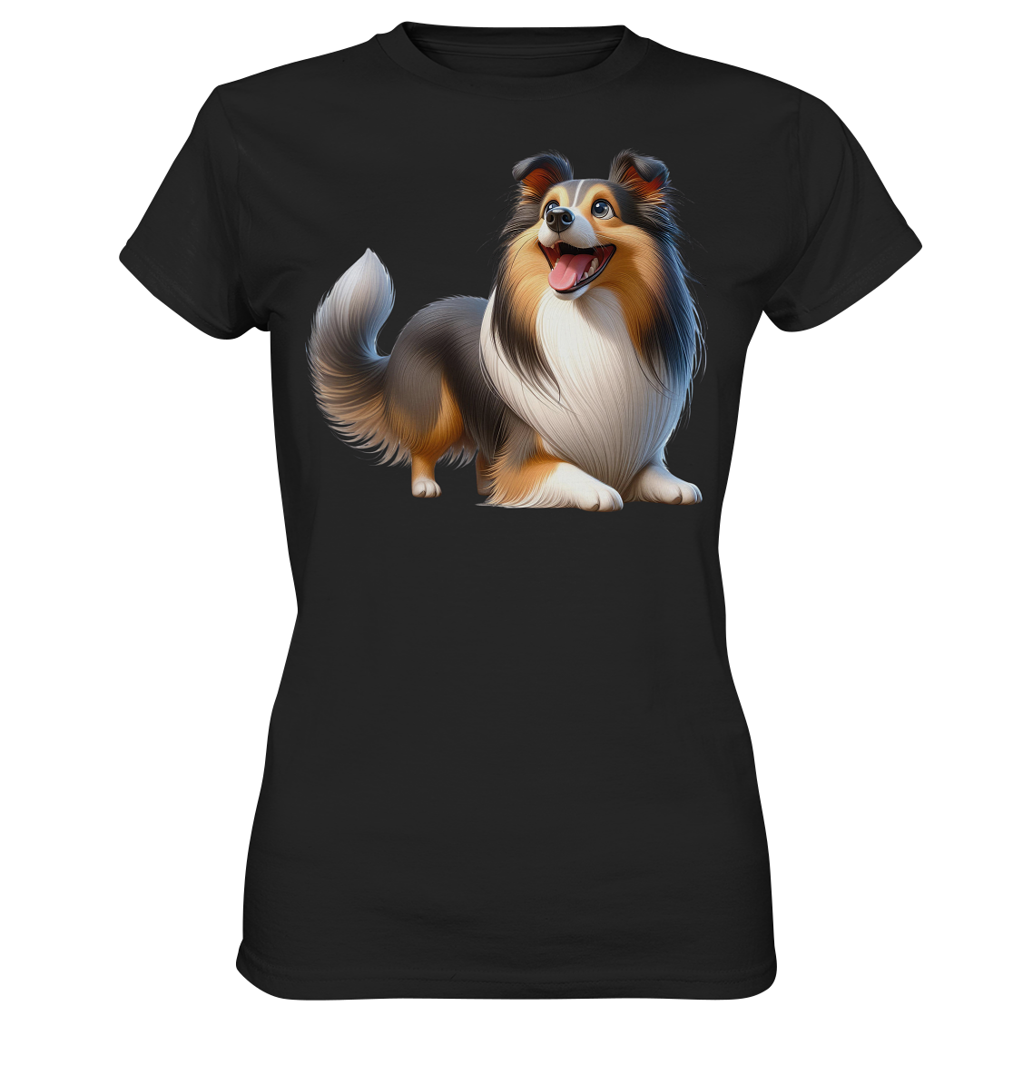 Shetland Sheepdog cartoon personalisierbar - Ladies Premium Shirt