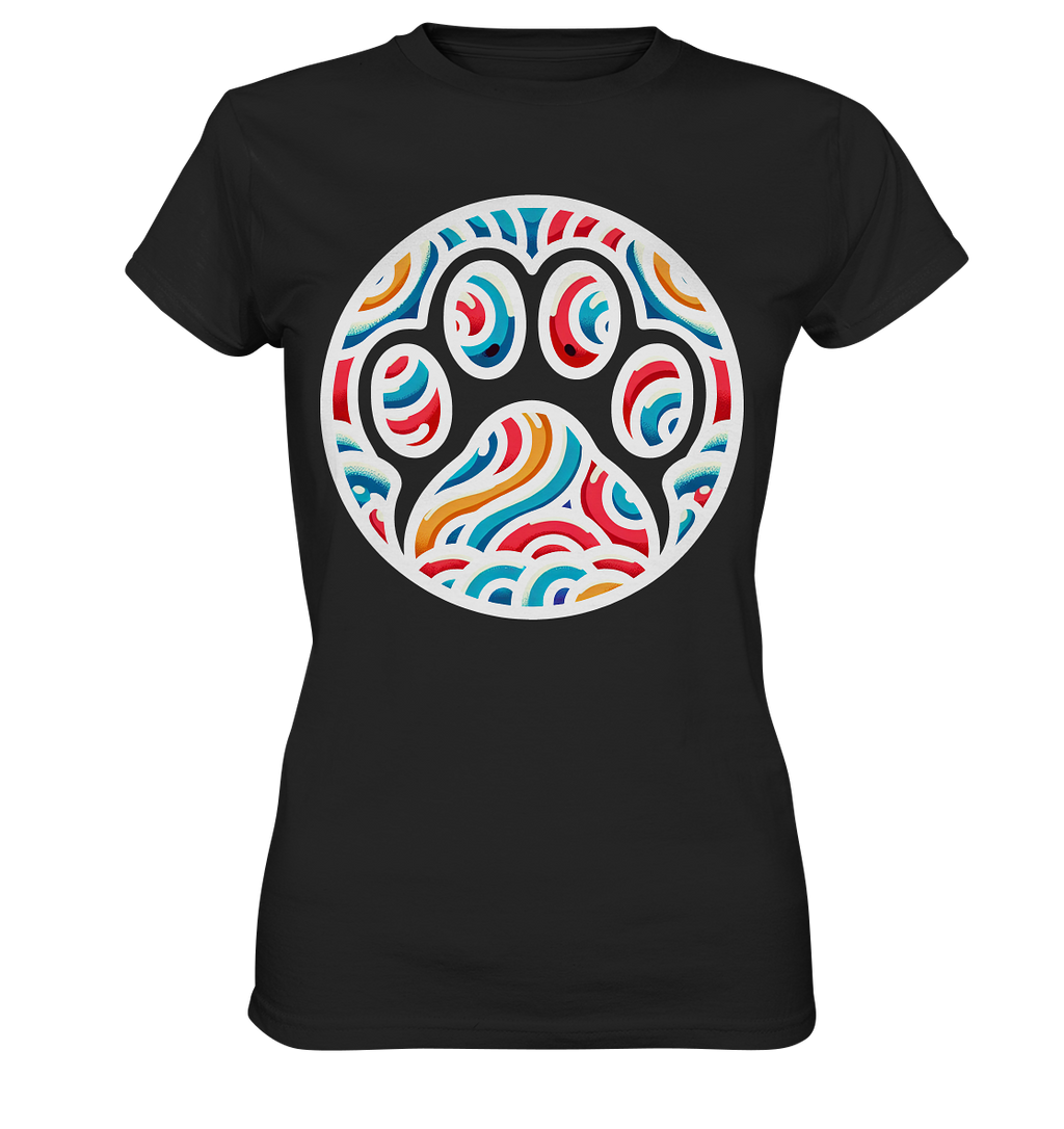 Pfote Pop  Kunst farbenfroh 90er Style  - Ladies Premium Shirt