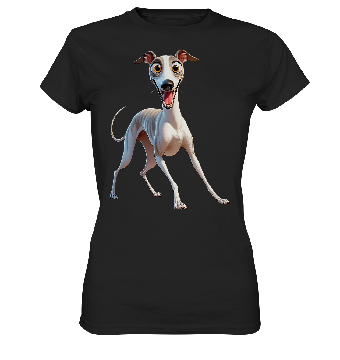 Whippet Cartoon personalisierbar - Ladies Premium Shirt