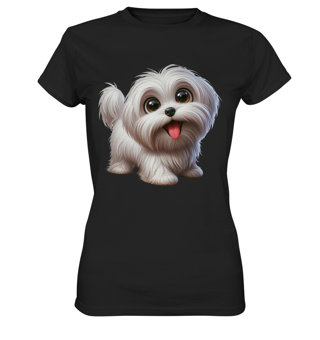 Malteser Hund Cartoon - personalisierbar - Ladies Premium Shirt