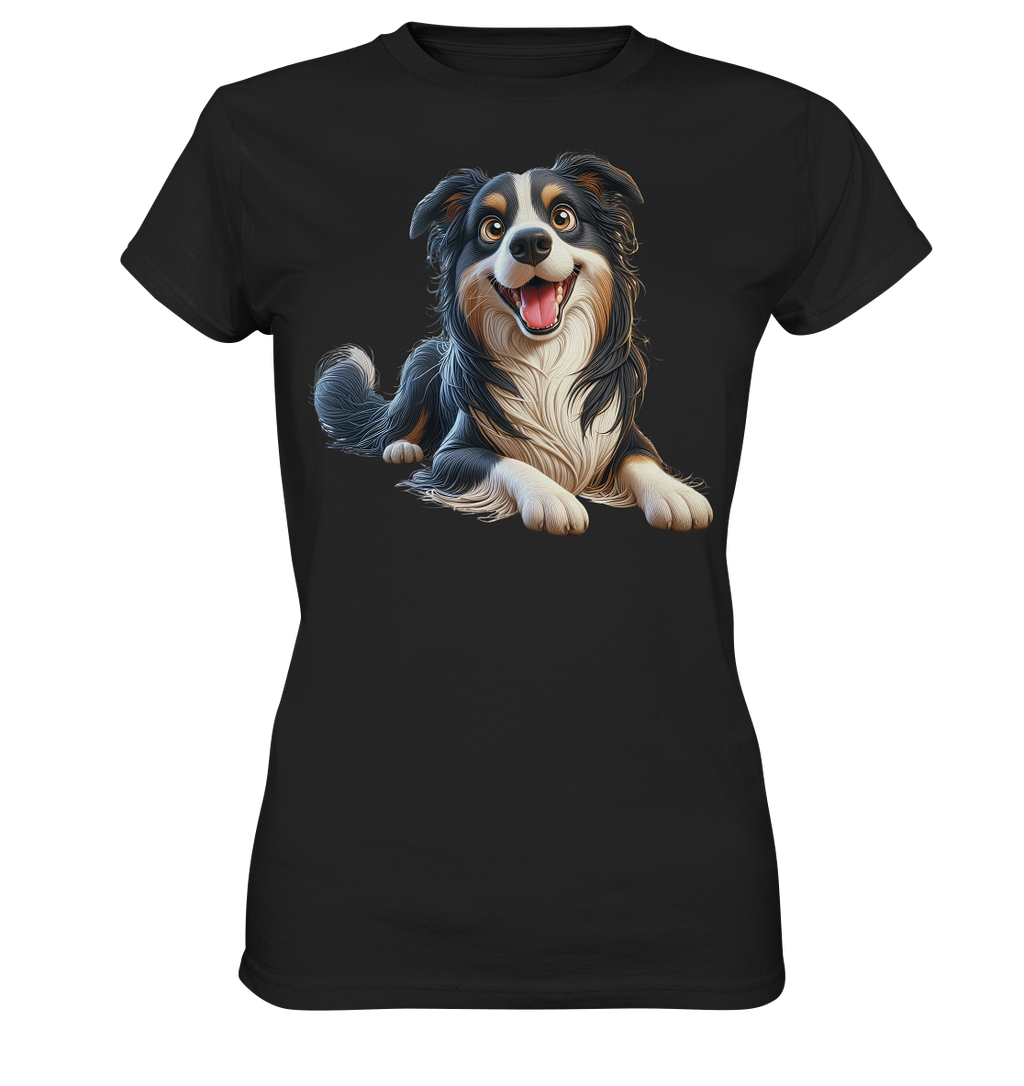 Border Collie Cartoon - personalisierbar - Ladies Premium Shirt