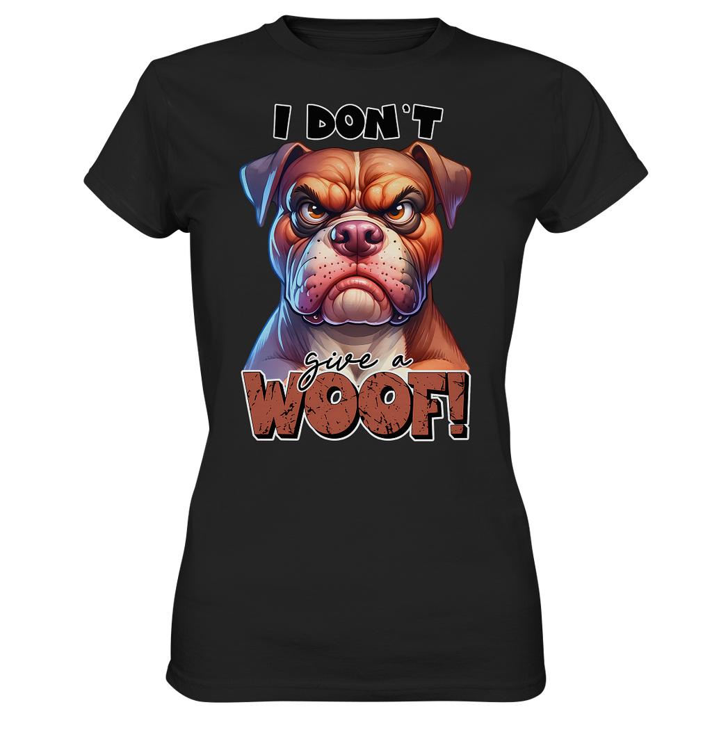 I don't give a woof - Fun Hunde Cartoon - Ladies Premium Shirt