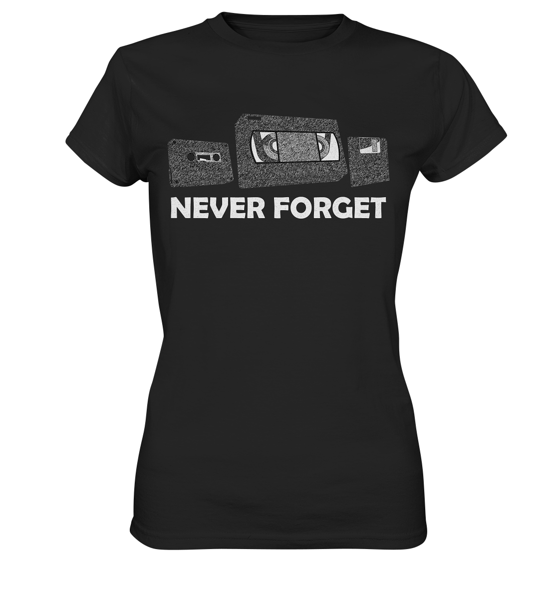 Kasette, VHS,  Disk - never forget - Ladies Premium Shirt