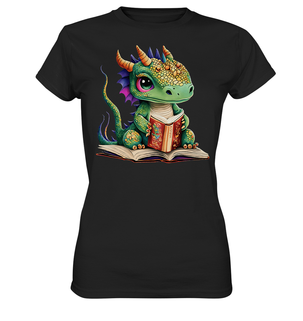 Kleiner lesender Drache -personalisierbar - Ladies Premium Shirt